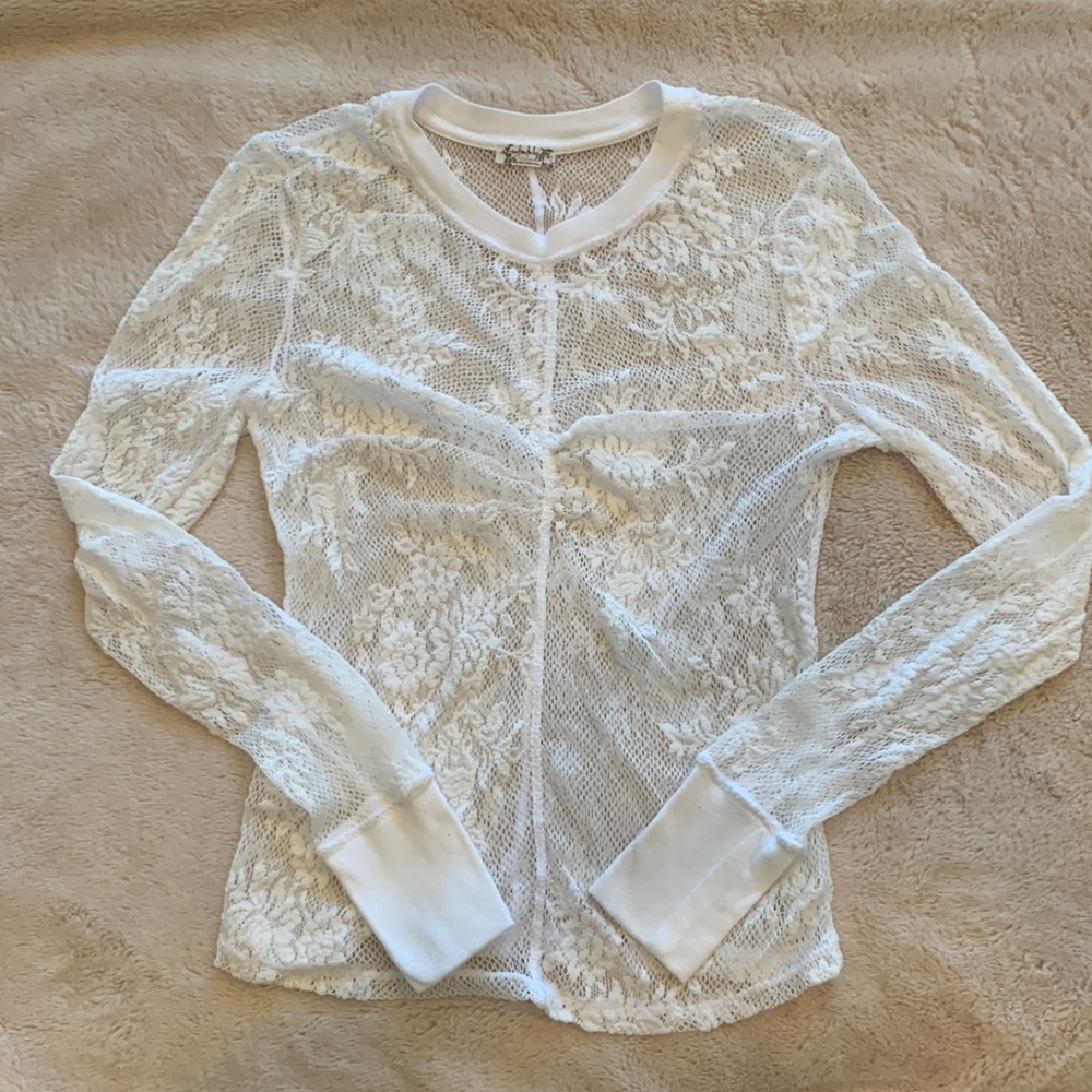 Sheer Free People long sleeve top